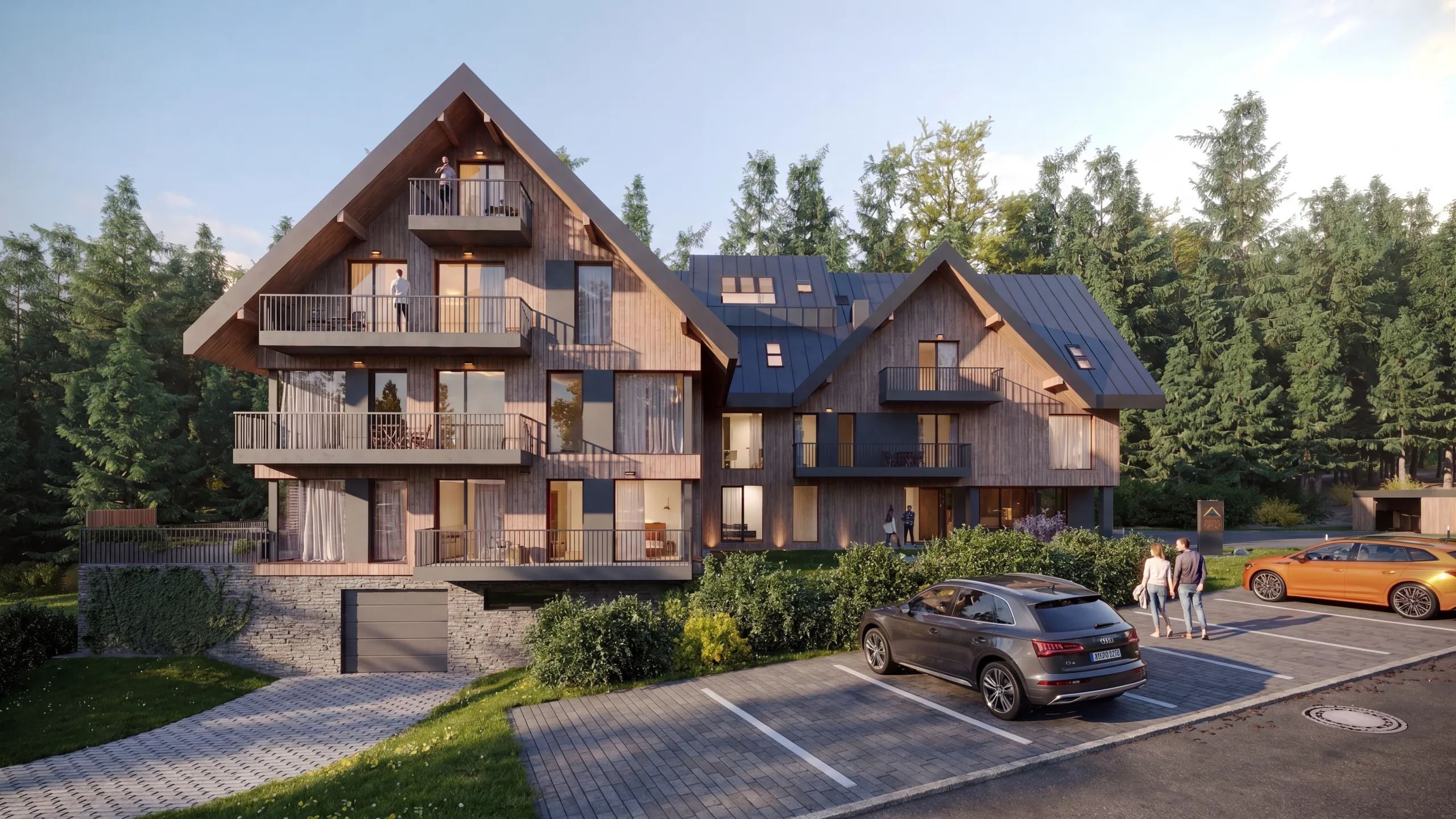 Vizualizace apartmánového domu nad Harrachovem