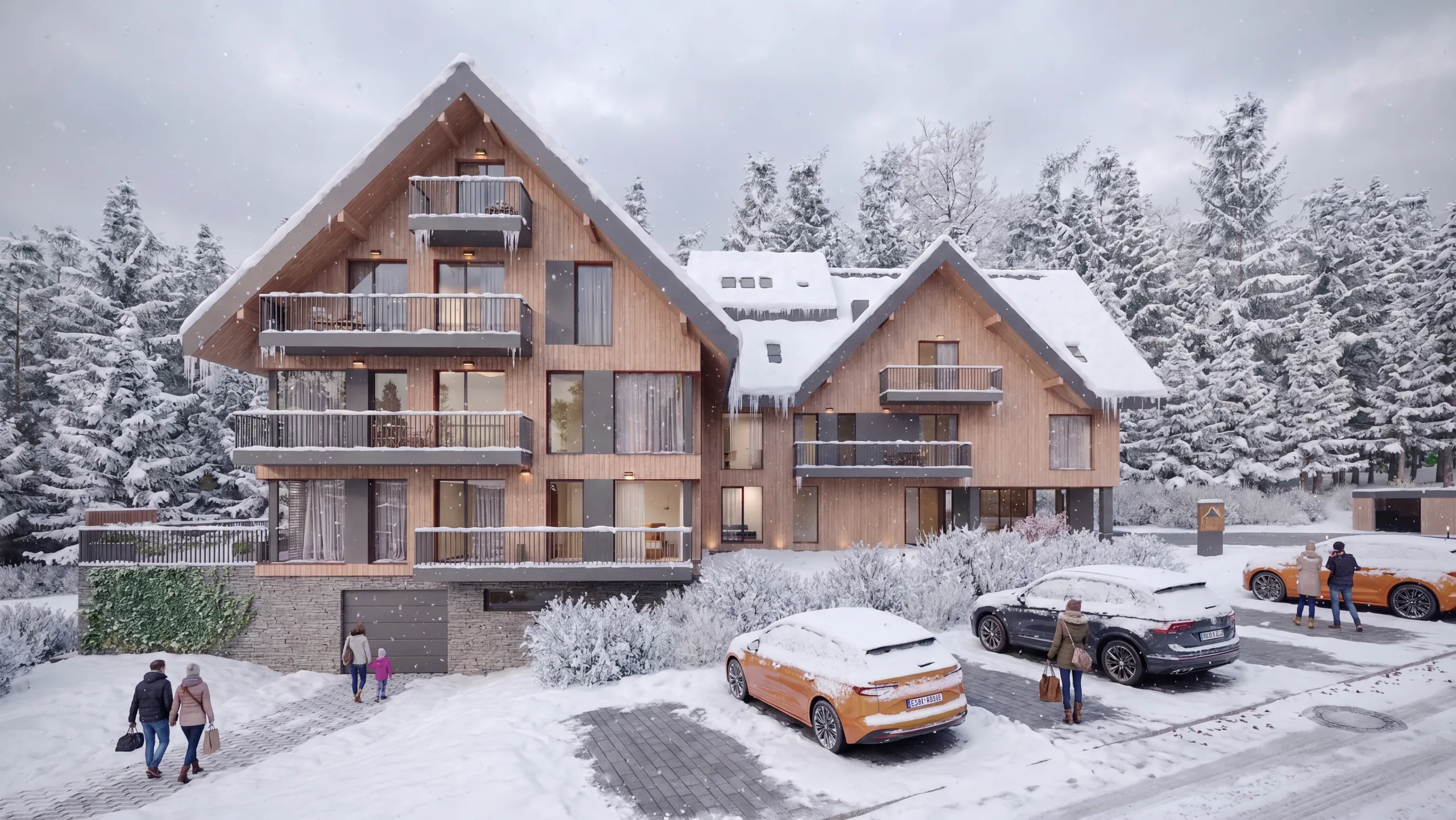 Vizualizace apartmánového domu nad Harrachovem