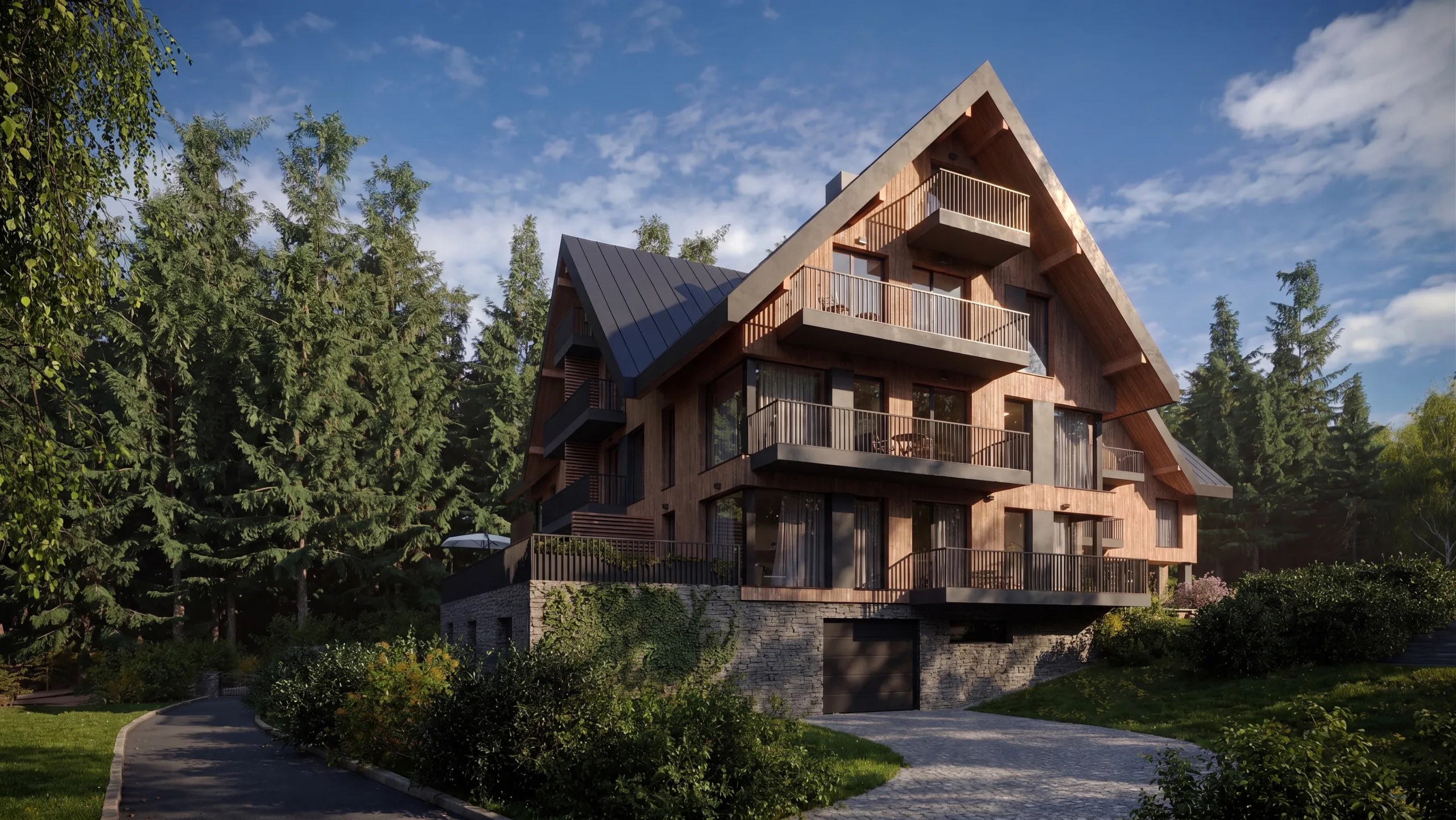Vizualizace apartmánového domu nad Harrachovem