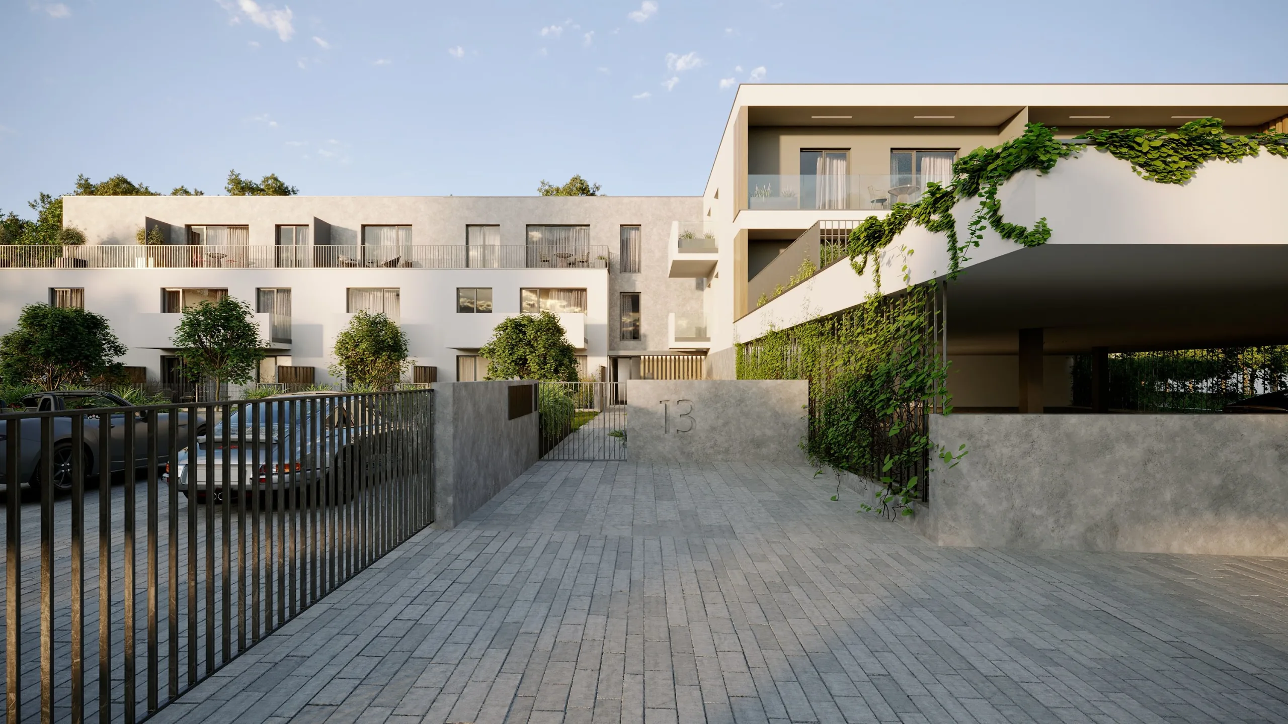 Vizualizace bytového domu Kostelec — exteriér