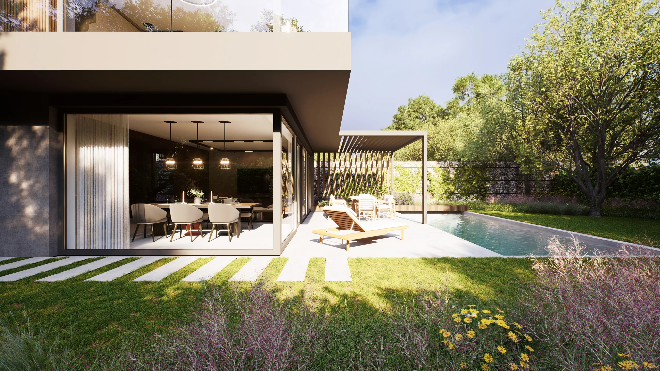 Vizualizace exteriéru rodinného domu u Prahy